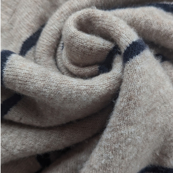 Banana Republic Merino Aire Wool Blend Stripe Knit Crewneck Sweater M Gray - Picture 5 of 7